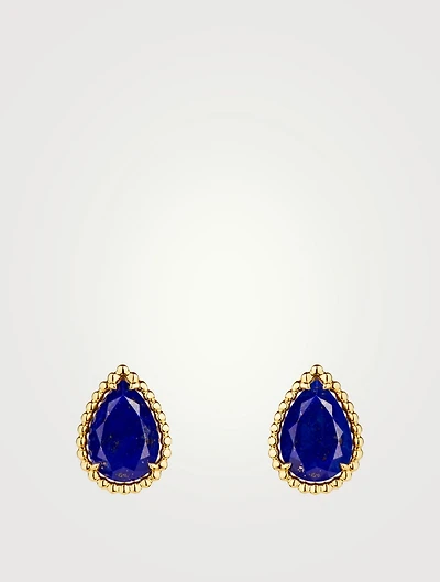 Serpent Bohème Gold Earrings With Lapis Lazuli