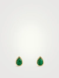 Serpent Bohème Gold Earrings With Malachite