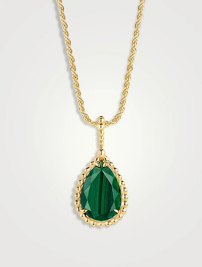 Serpent Bohème Gold Necklace With Malachite