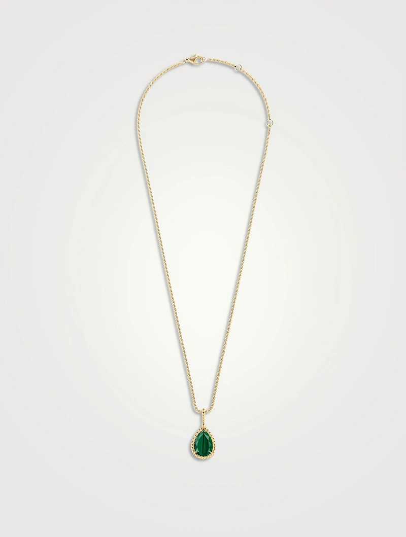 Serpent Bohème Gold Necklace With Malachite