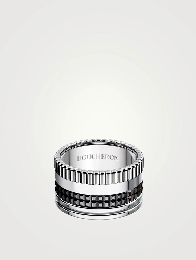 Large Quatre Black Edition 18K Gold Ring