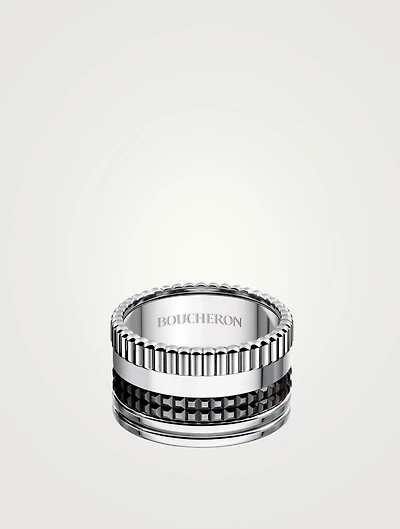 Large Quatre Black Edition 18K Gold Ring