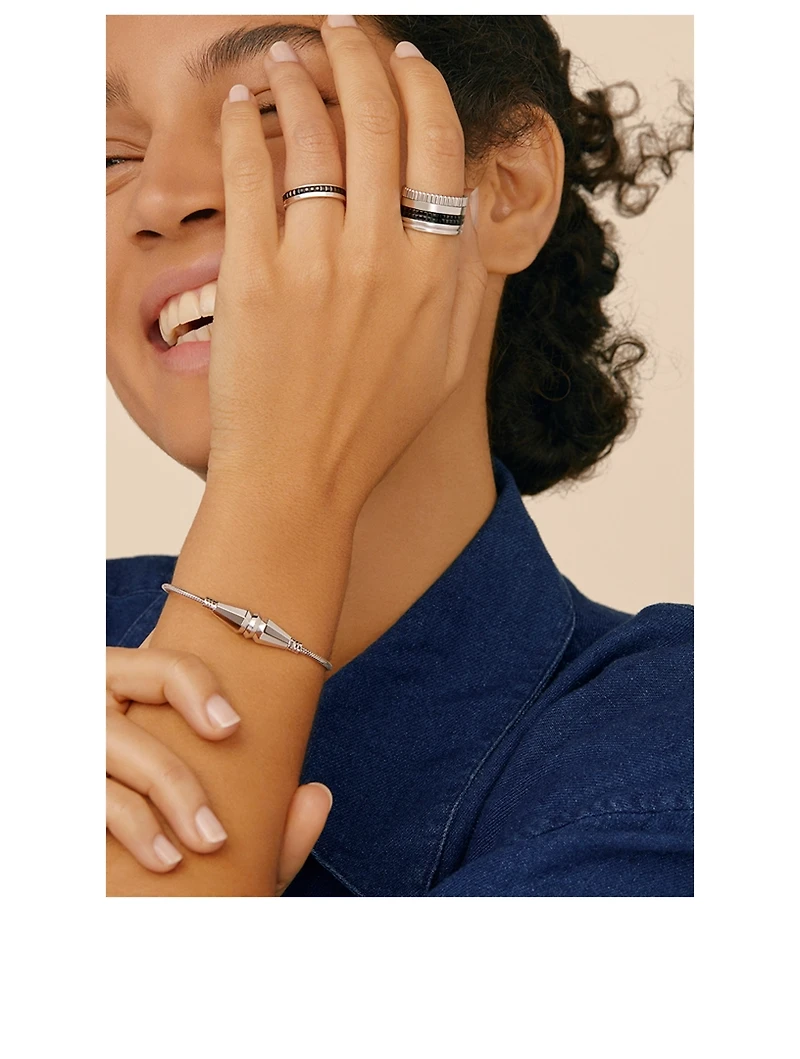 Large Quatre Black Edition 18K Gold Ring