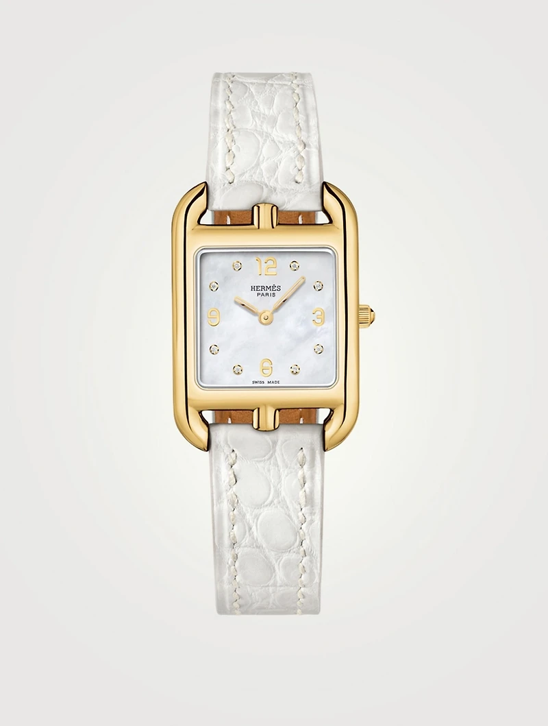Small Cape Cod Rose Gold Alligator Strap Watch