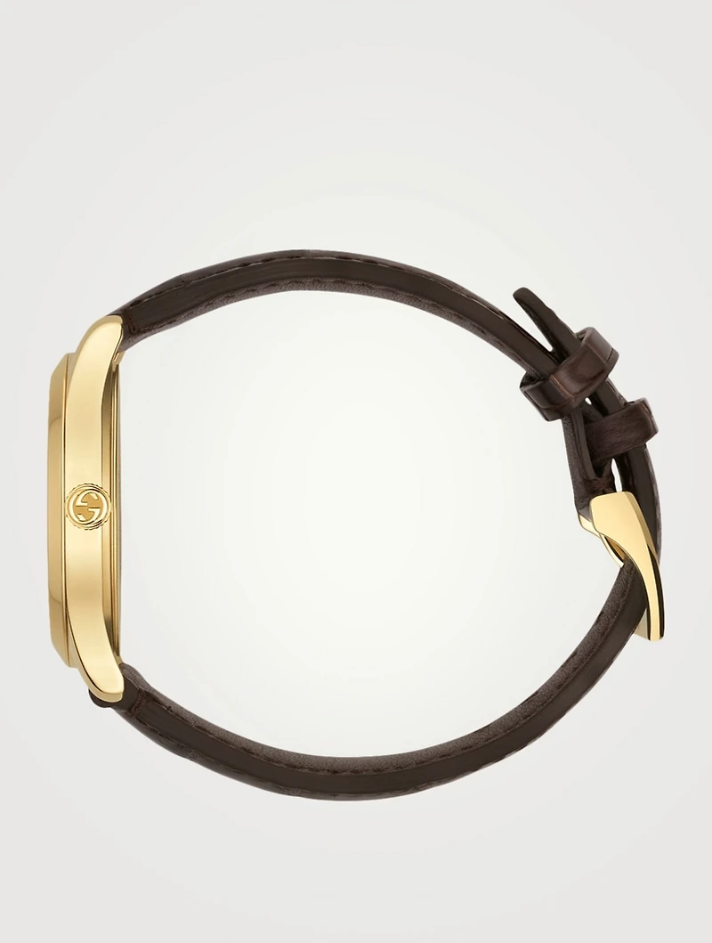 G-Timeless Gold PVD Alligator Strap Watch