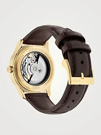 G-Timeless Gold PVD Alligator Strap Watch