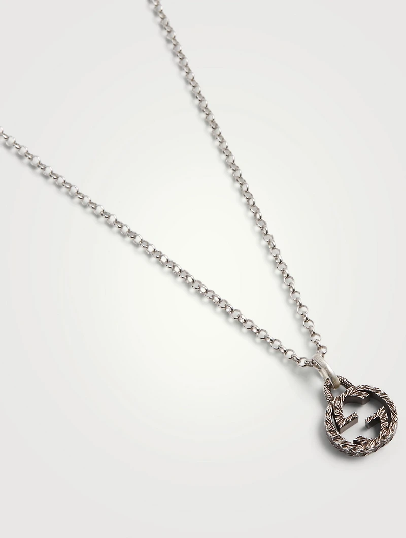 Interlocking G Silver Pendant Necklace