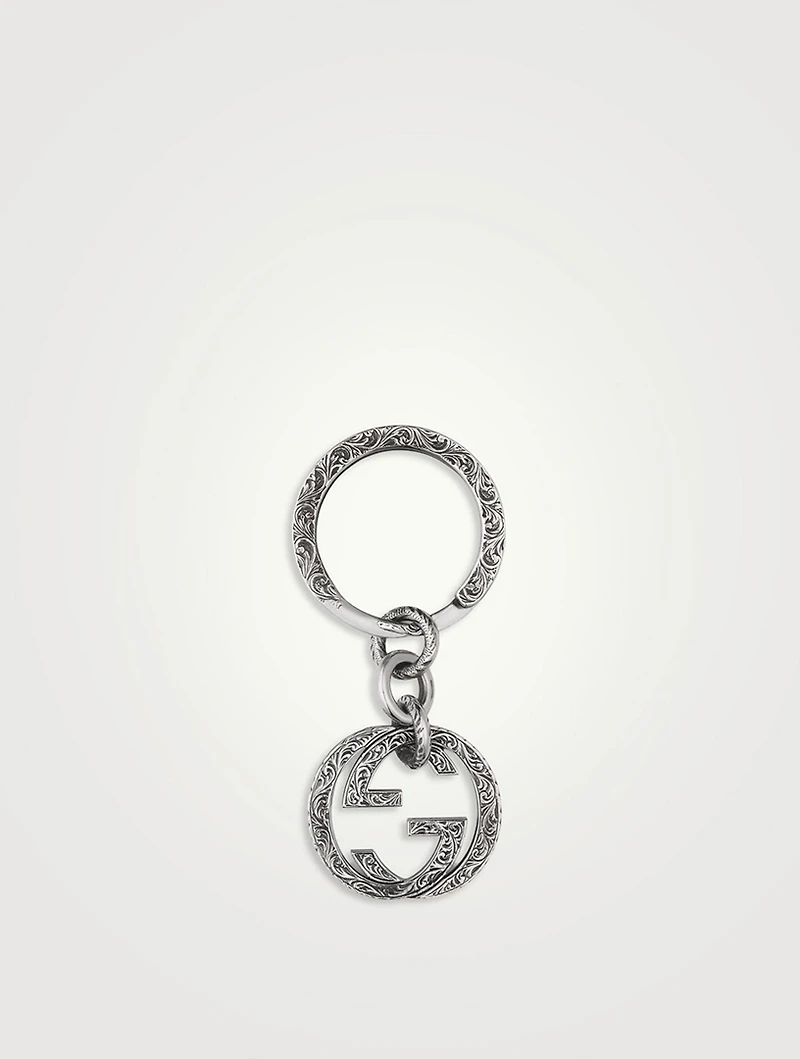 Interlocking G Silver Keychain