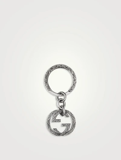 Interlocking G Silver Keychain