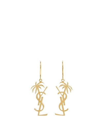 YSL Monogram Palm Tree Earrings