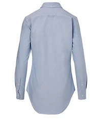 Cotton Shirt With Grosgrain Placket