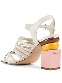 Leonor Patent Leather Geometric-Heeled Sandals