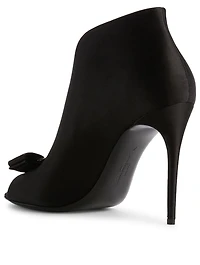 Lara 105 Satin Peep-Toe Heeled Ankle Boots