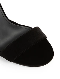 Azalea Suede Refracted-Heel Sandals