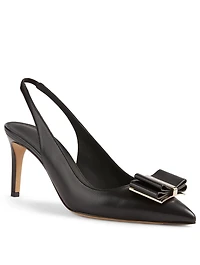 Zahir 70 Leather Slingback Pumps