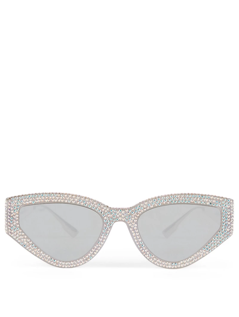 CatStyleDior1S Cat Eye Sunglasses With Crystals