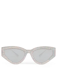 CatStyleDior1S Cat Eye Sunglasses With Crystals