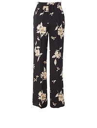 Pinstripe Tailored Pants Floral Print