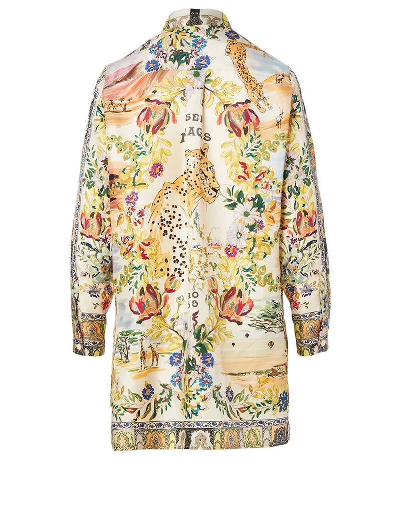 Desert Mirages Silk Shirt Safari Print