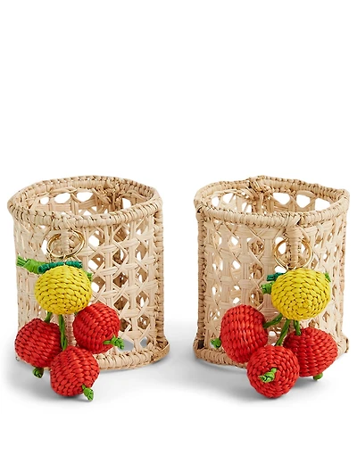 Cherry Iraca Palm Napkin Rings
