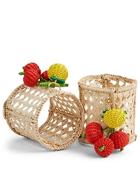 Cherry Iraca Palm Napkin Rings
