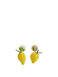 Lemon Iraca Palm Drop Earrings