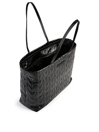 Quilted Shiny Leather Tote Bag