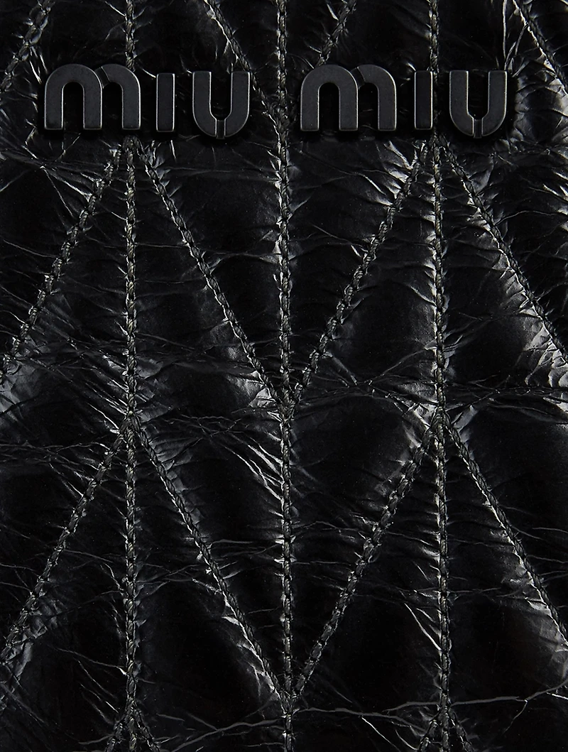 Quilted Shiny Leather Tote Bag