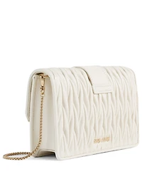 Matelassé Leather Clutch Bag With Jewel Buckle