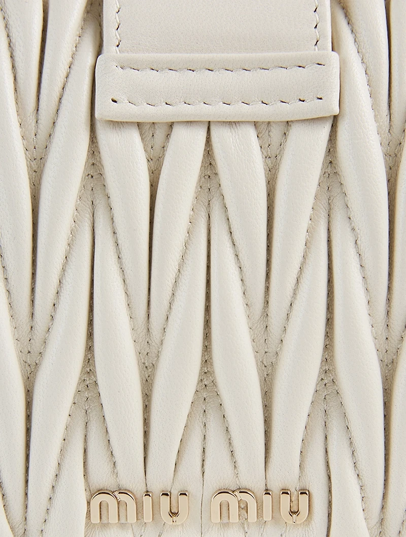 Matelassé Leather Clutch Bag With Jewel Buckle
