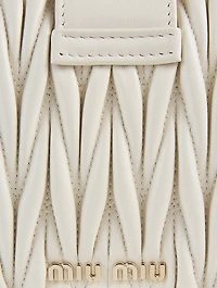 Matelassé Leather Clutch Bag With Jewel Buckle
