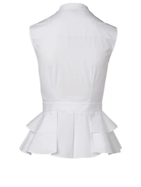 Cotton Sleeveless Ruffle Shirt