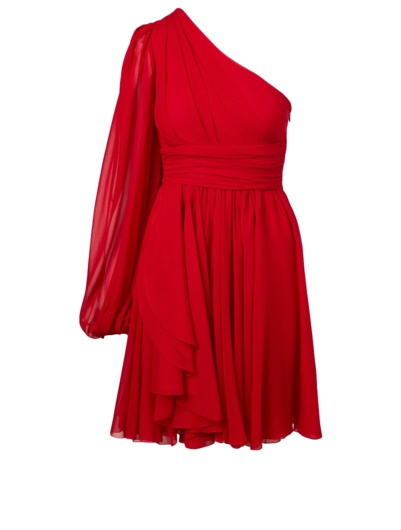 Silk One-Shoulder Dress