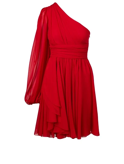 Silk One-Shoulder Dress