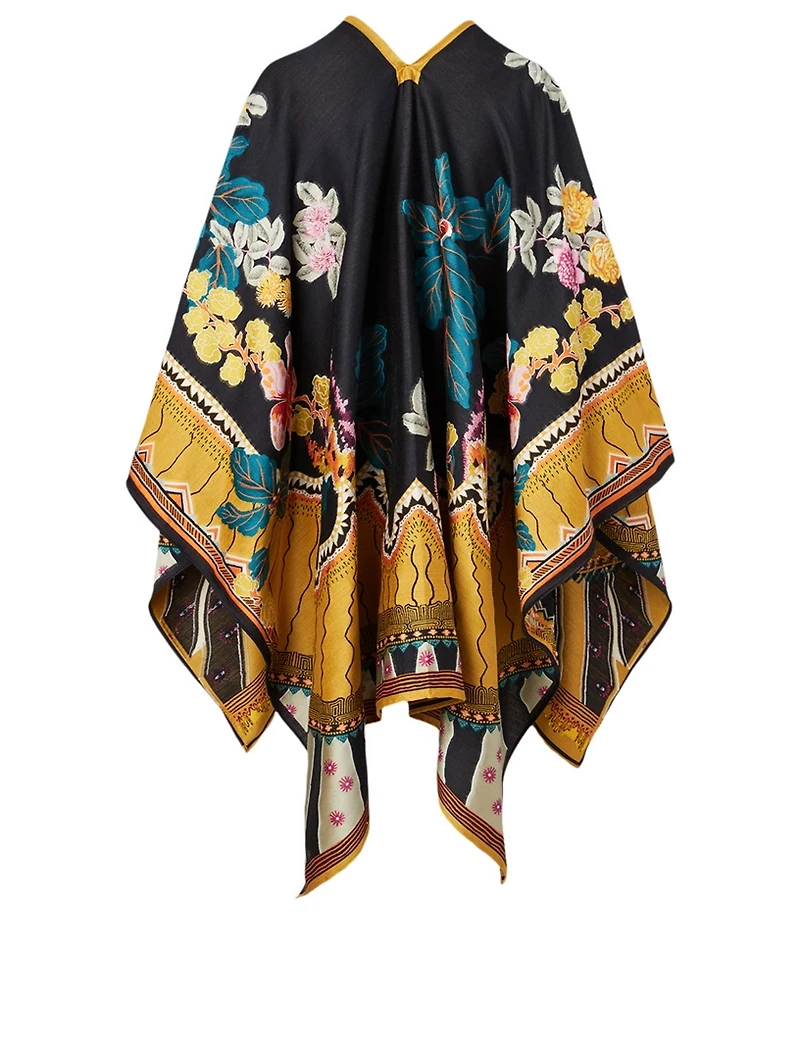 Jacquard Cape In Garden Of Eden Print