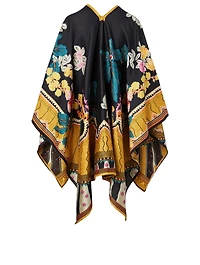 Jacquard Cape In Garden Of Eden Print