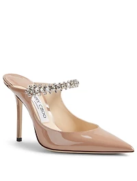 Bing 100 Patent Leather Mules With Crystal Strap