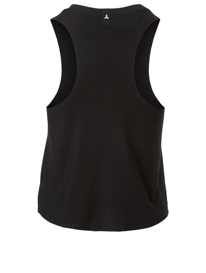 Racerback Tank Top With Croc-Embossed Stripe