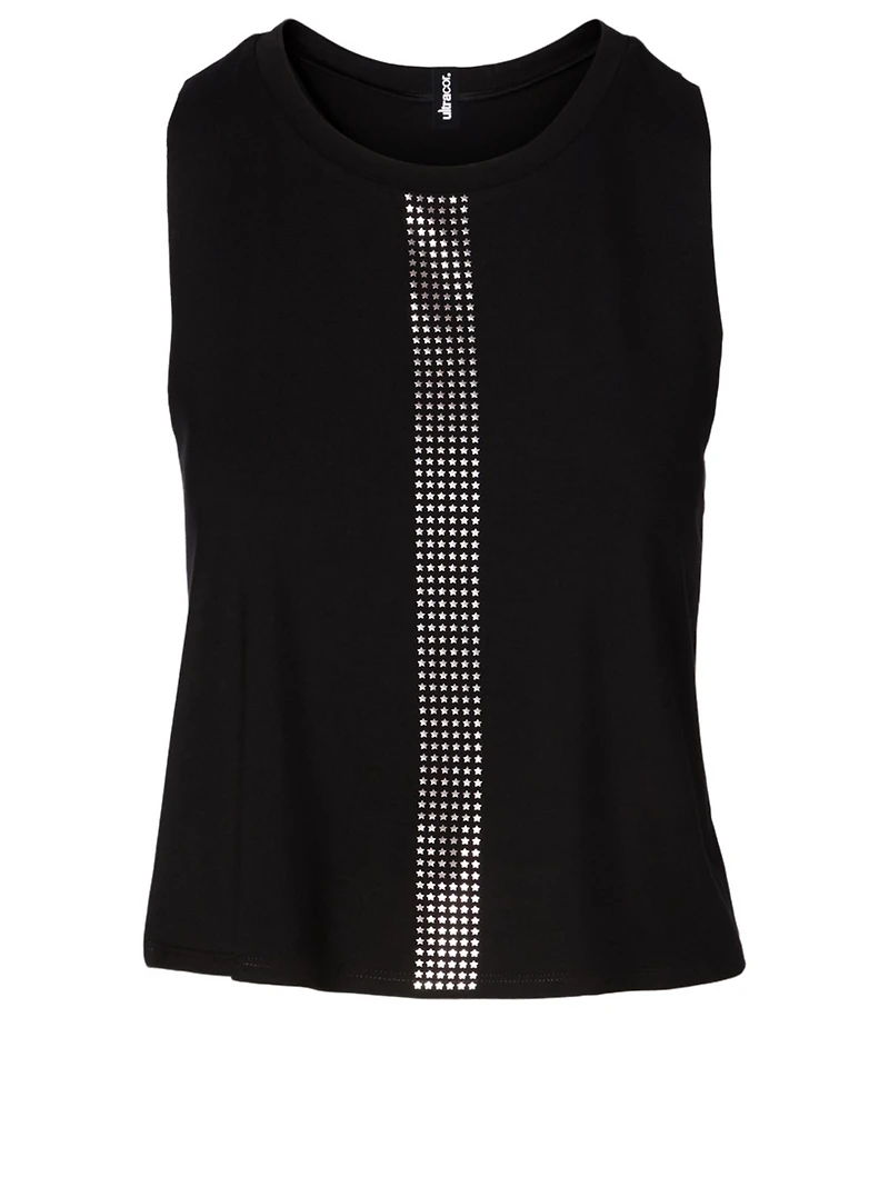 Racerback Tank Top With Mini Star Stripes