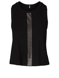 Racerback Tank Top With Mini Star Stripes