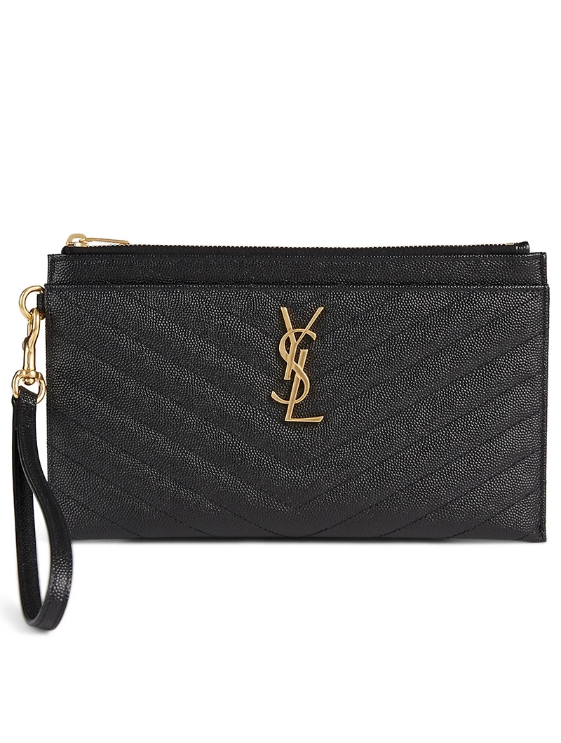YSL Monogram Leather Clutch Bag