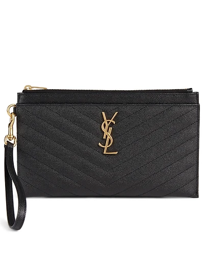YSL Monogram Leather Clutch Bag