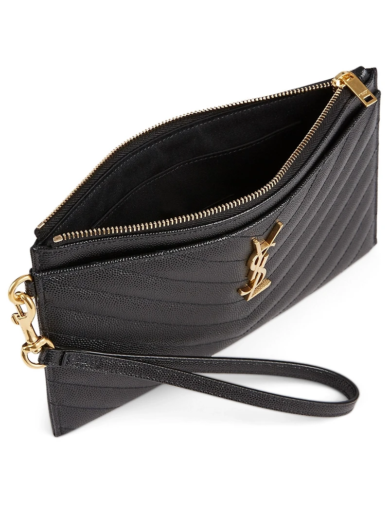 YSL Monogram Leather Clutch Bag