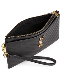 YSL Monogram Leather Clutch Bag