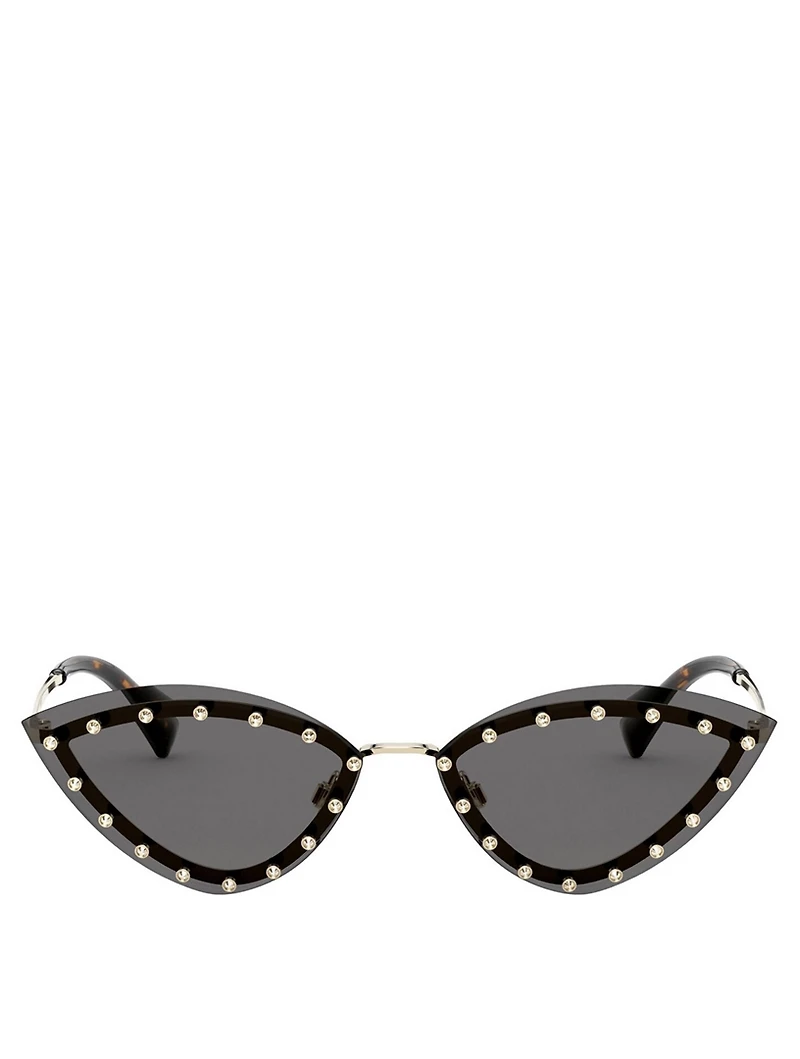 Cat Eye Sunglasses With Crystals