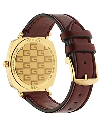 Grip Gold PVD Leather Strap Watch