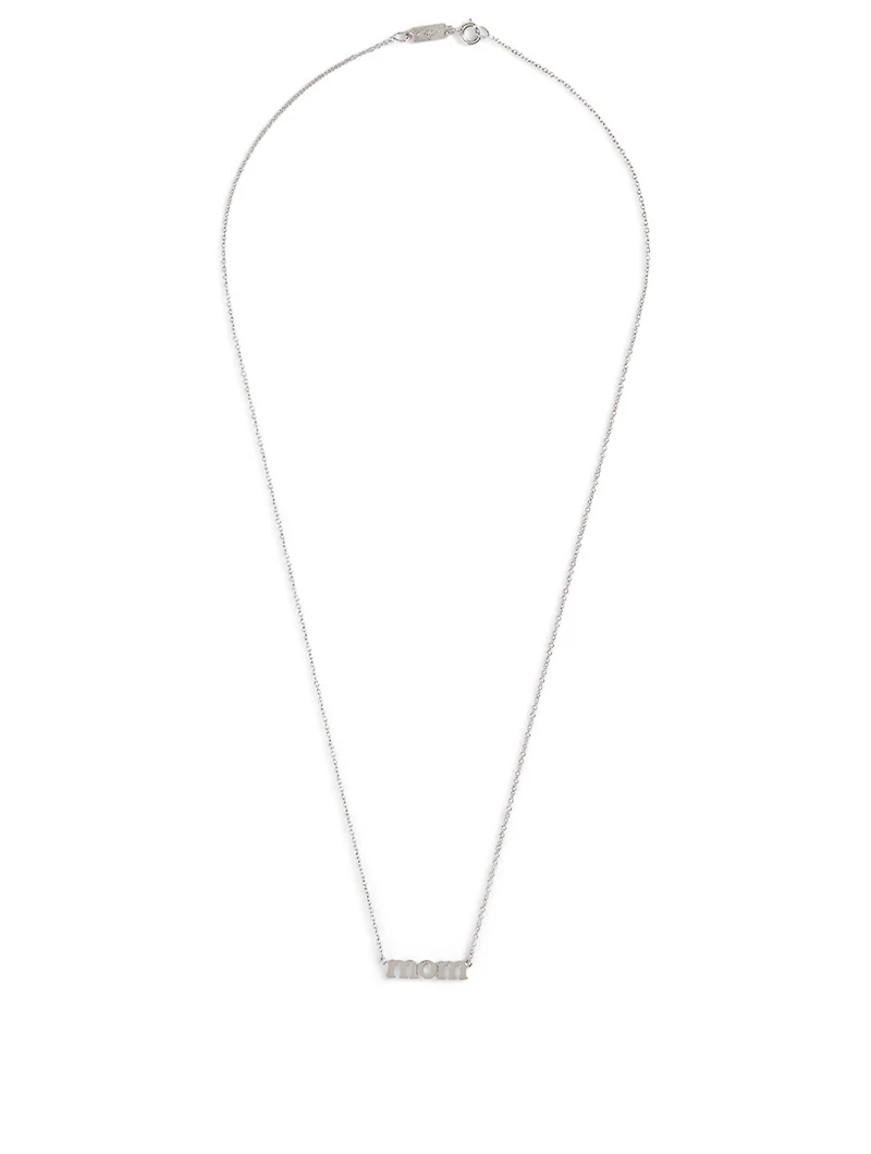 White Gold Mom Necklace