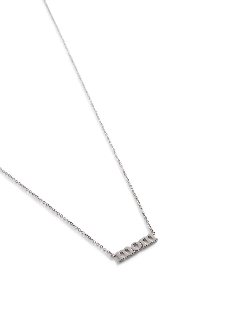 White Gold Mom Necklace