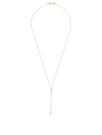 Gold Short Bar Lariat Necklace With Diamonds