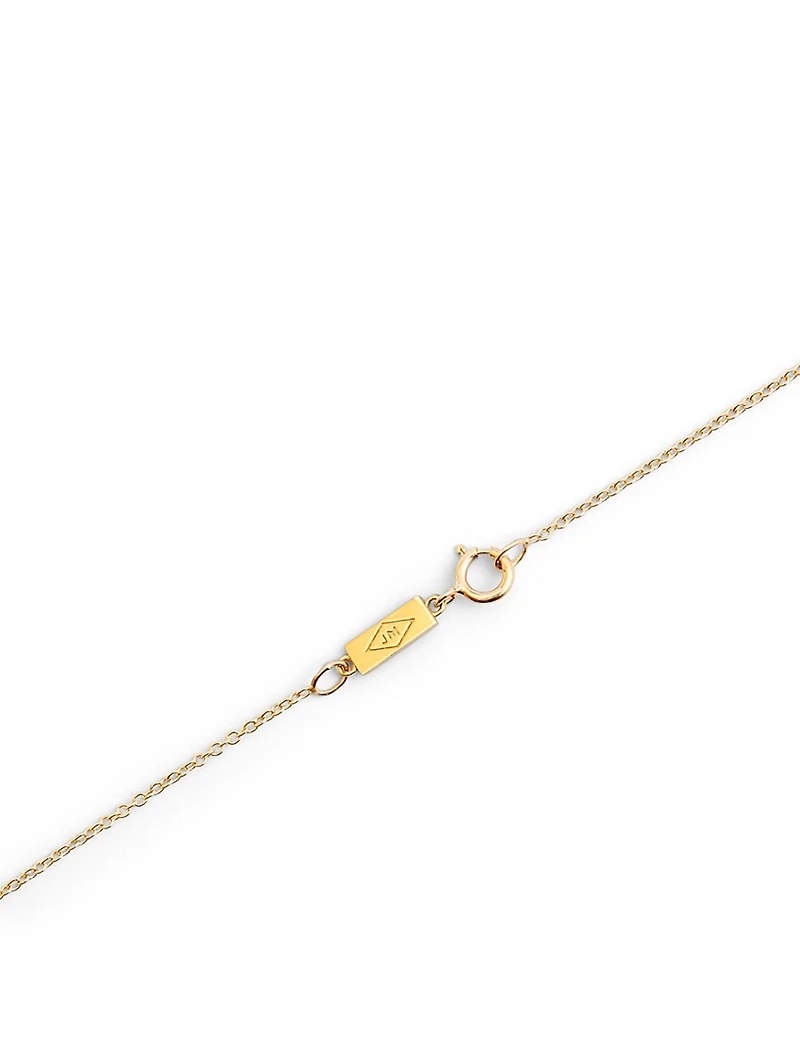 Gold Short Bar Lariat Necklace With Diamonds